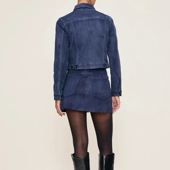 DL1961 Deep Blue Jean Jacket & Skirt Set - Picture 2 of 4